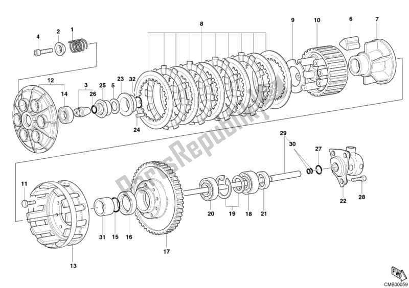 All parts for the Clutch of the Ducati Monster S2R 1000 USA 2006